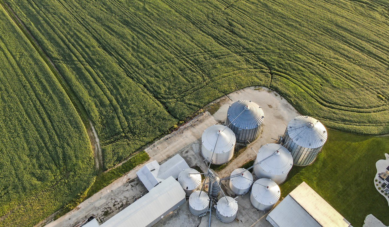 航拍照片顯示在威斯康星州布里斯托爾的大豆田。據媒體報道，儘管美國總統唐納德·J·特朗普接受了近300億美元的救助，但農民繼續對美中貿易戰的影響表示擔憂。照片：EPA-EFE