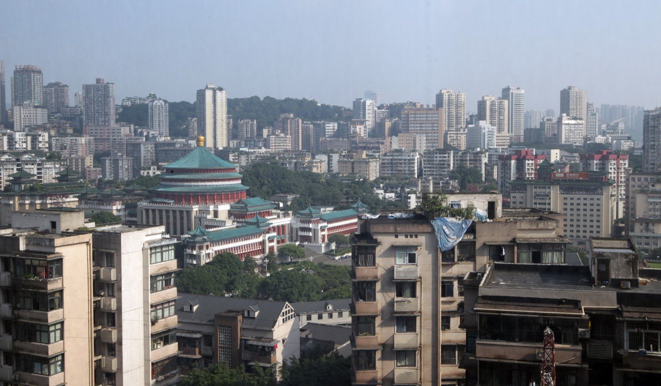 重慶市看法在中國西南。總部位於重慶的金科置業（Jinke Properties）預測，截至9月底的第三季度凈利潤將下降34％。攝影：Simon Song
