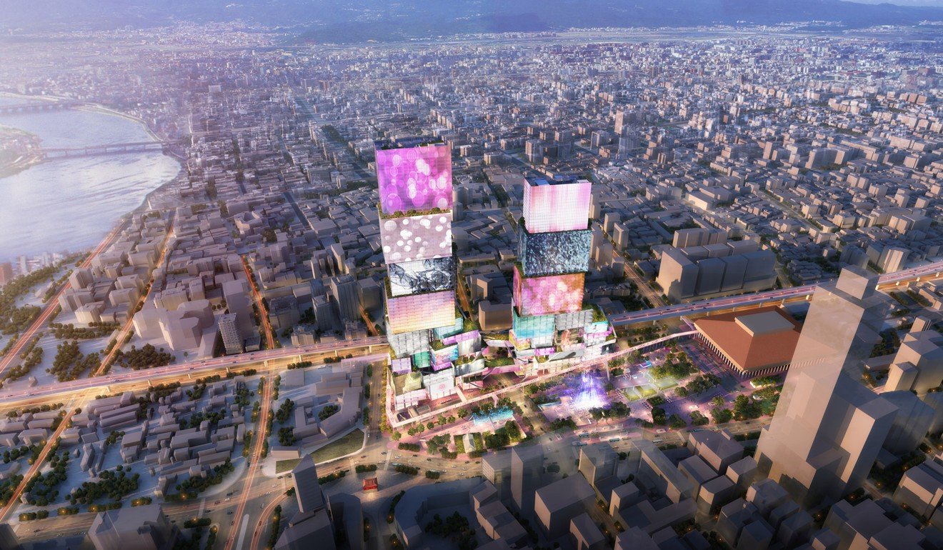 這項耗資19.7億美元的項目的設計包括兩座摩天大樓，這些摩天大樓的外觀看起來像一堆砌塊。照片：MVRDV