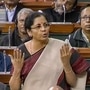 财政部长尼尔马拉·西塔拉曼（Nirmala Sitharaman）在国会预算会议期间在Lok Sabha讲话（PTI）