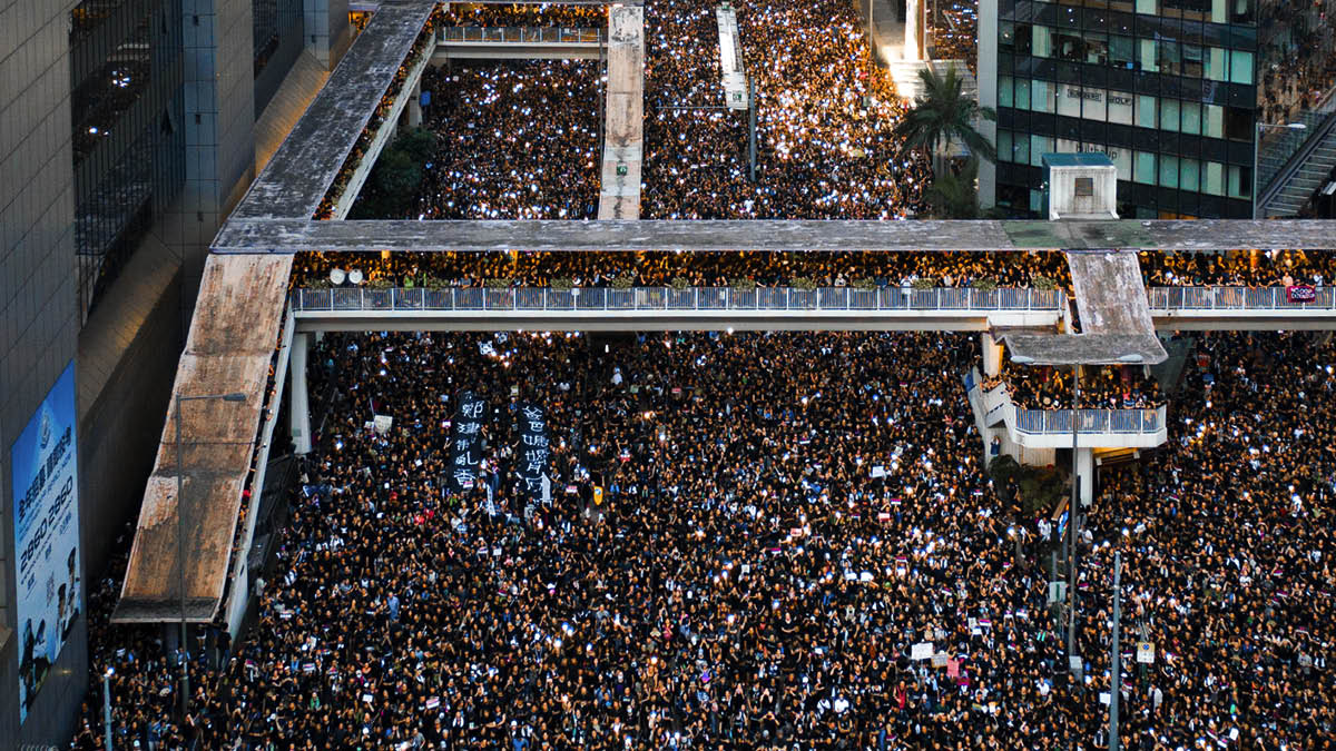 2019年6月有200萬人在香港街頭抗議